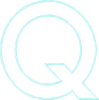 Stealth Que neon Q logo